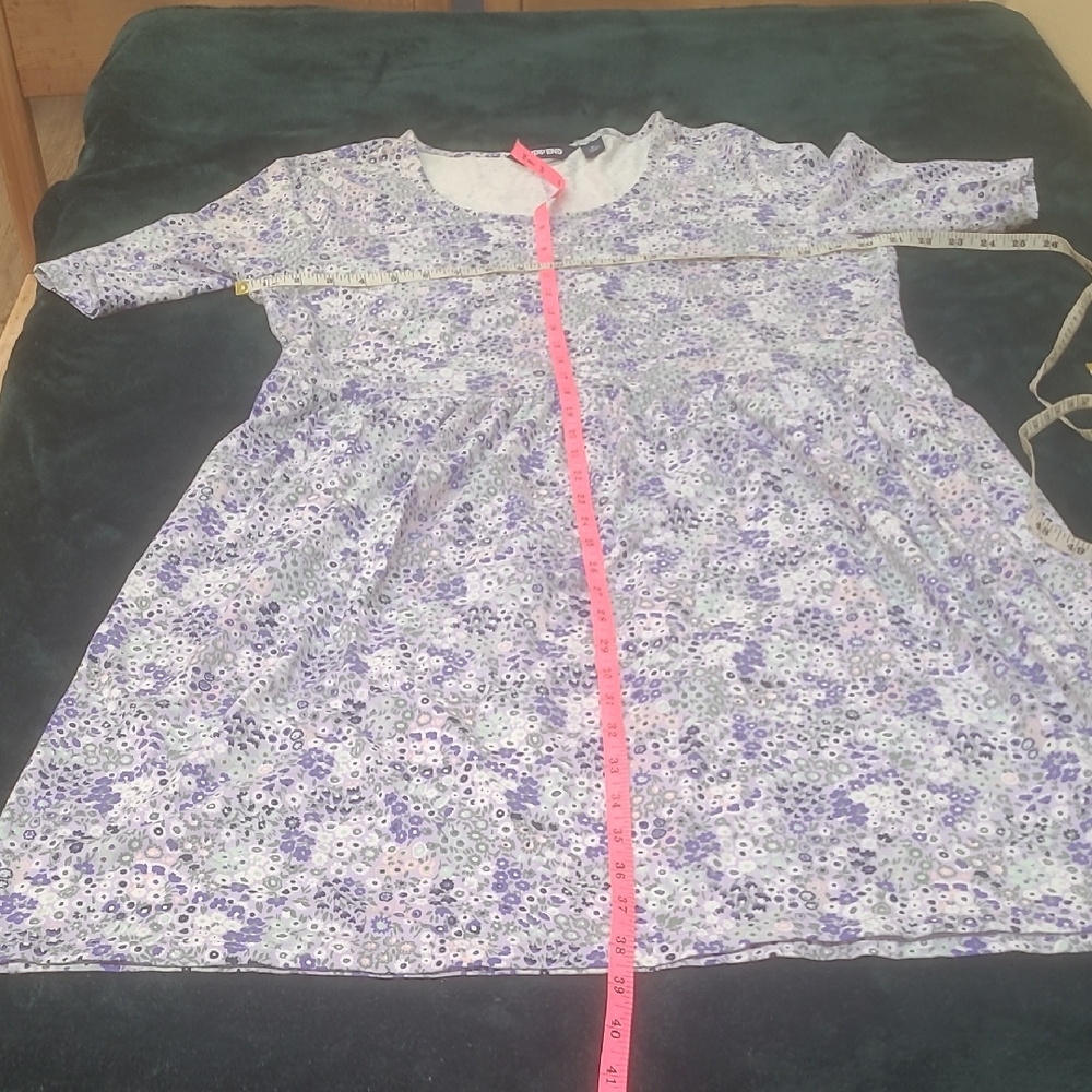 🚨2/$20🚨    LANDS END purp/white Floral Dress. Short Sleeve NWOT Condition - Picture 2 of 10